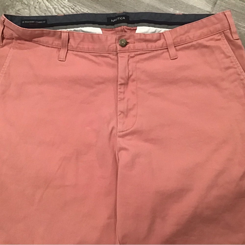 Nautica Men's Salmon Flat Front Shorts